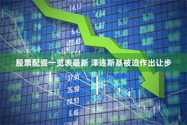 股票配资一览表最新 泽连斯基被迫作出让步