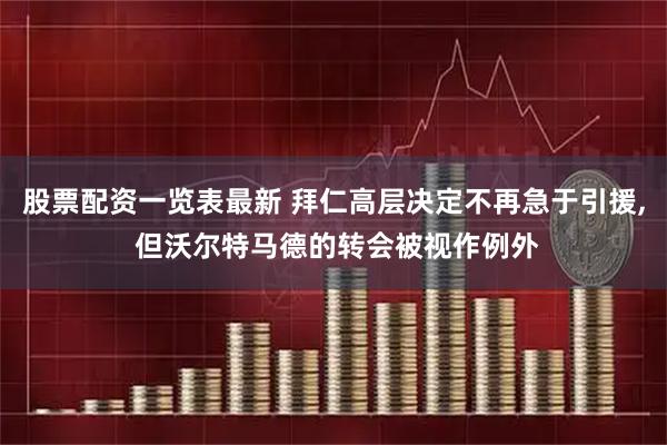 股票配资一览表最新 拜仁高层决定不再急于引援, 但沃尔特马德的转会被视作例外